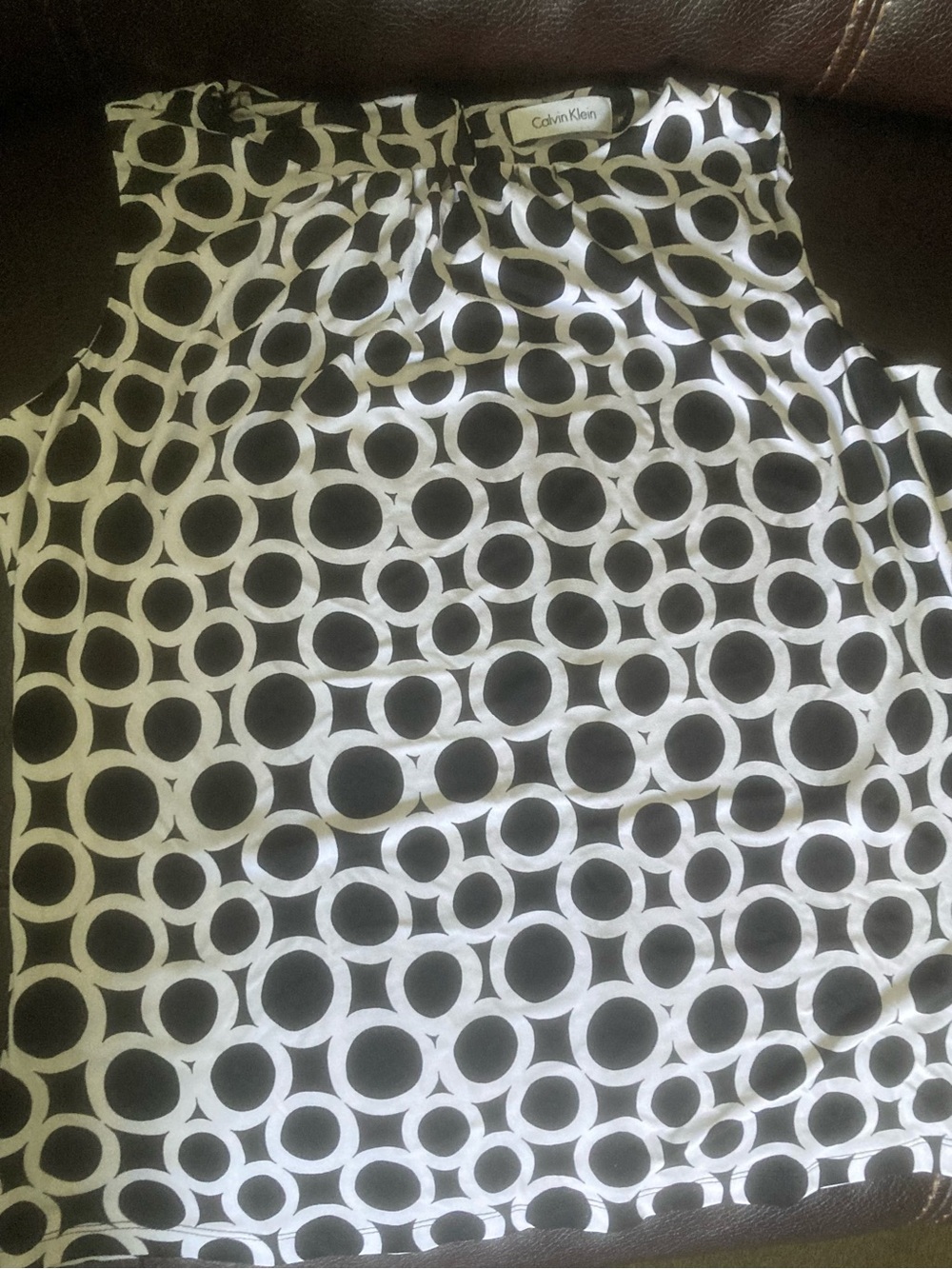 Calvin Klein Black and White Geometric Print Camisole Blouse - Size PL